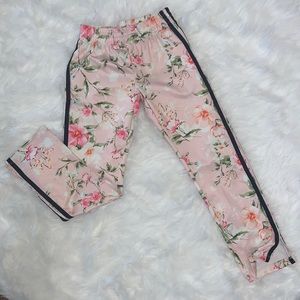 Girls Jersey Striped Floral Pant